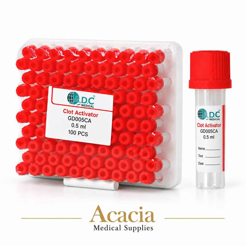 أنابيب دم صغيرة حمراء Clot Activator من A.D.C – 0.5 مل